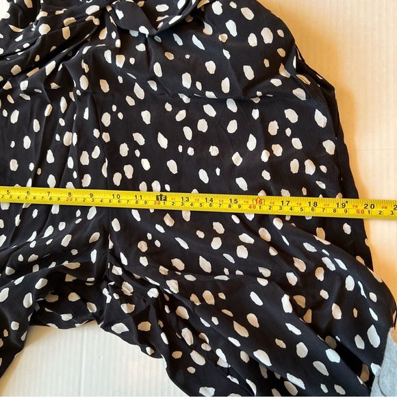 AMOUR VERT Sz XS Fantasia Washable 100% Silk Jumpsuit Black White NWT - Picture 11 of 16